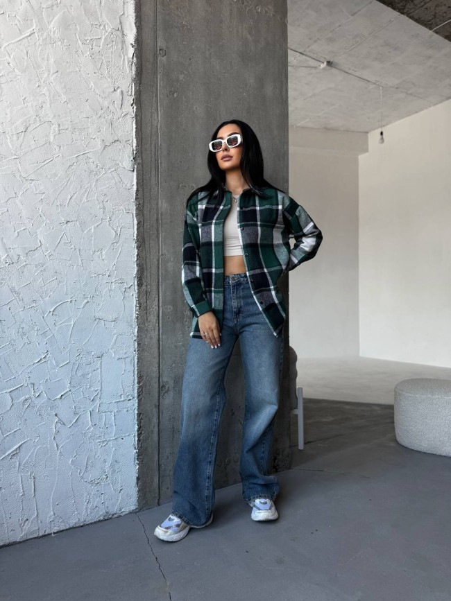 Теплая рубашка из байки