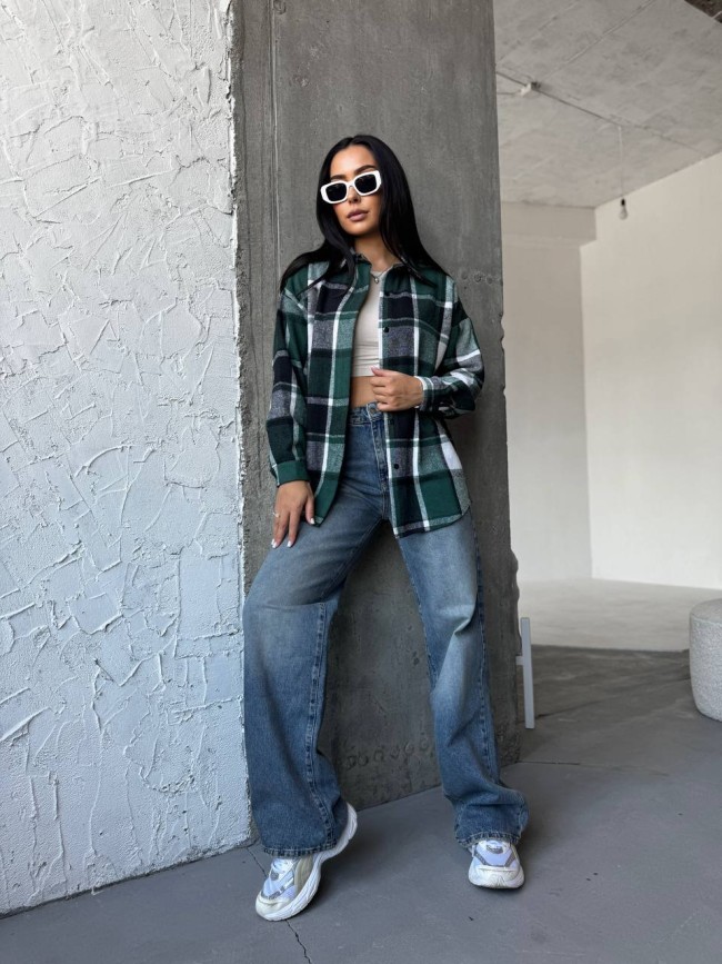 Теплая рубашка из байки