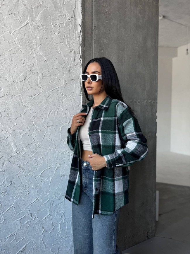 Теплая рубашка из байки