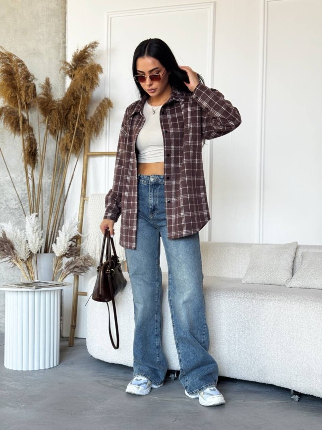 Теплая рубашка из байки