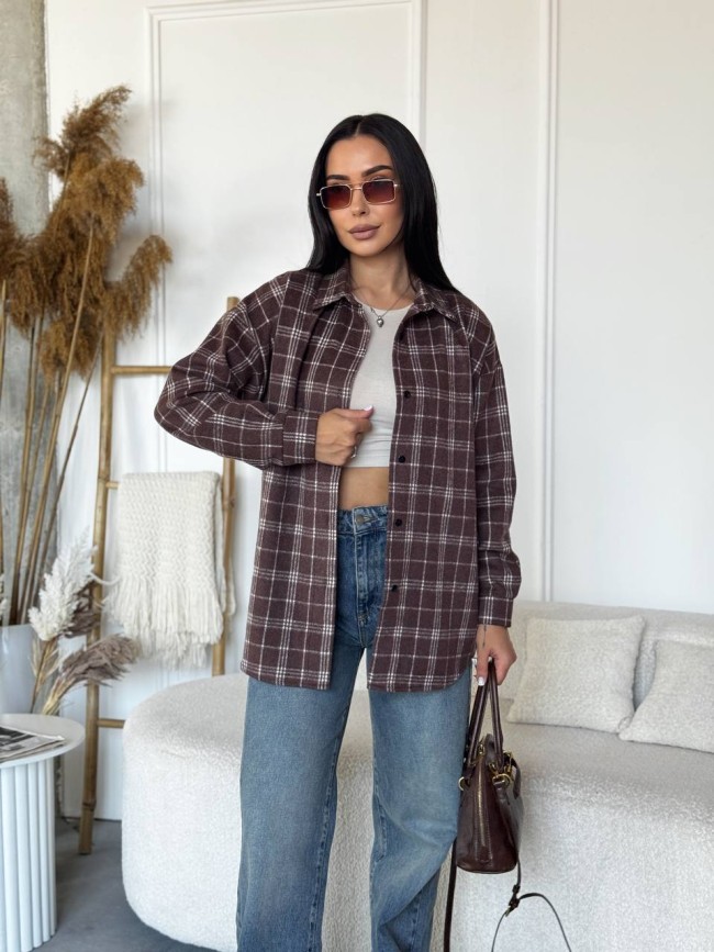 Теплая рубашка из байки