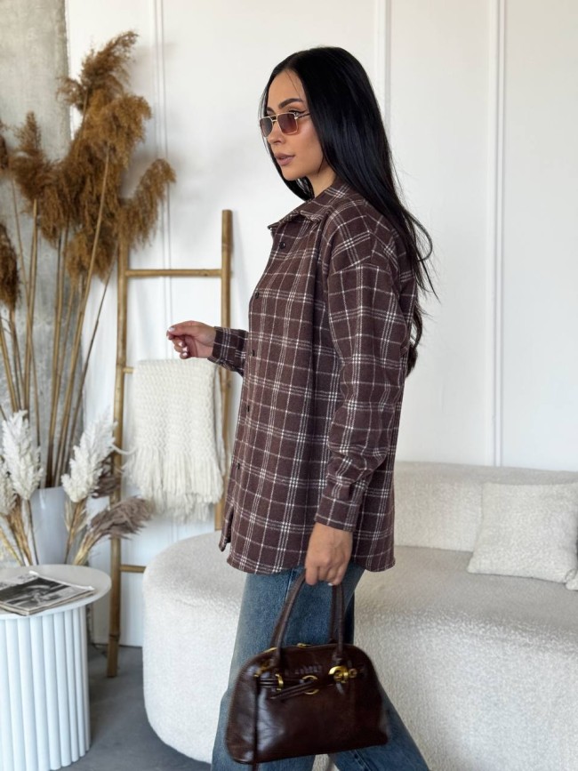 Теплая рубашка из байки