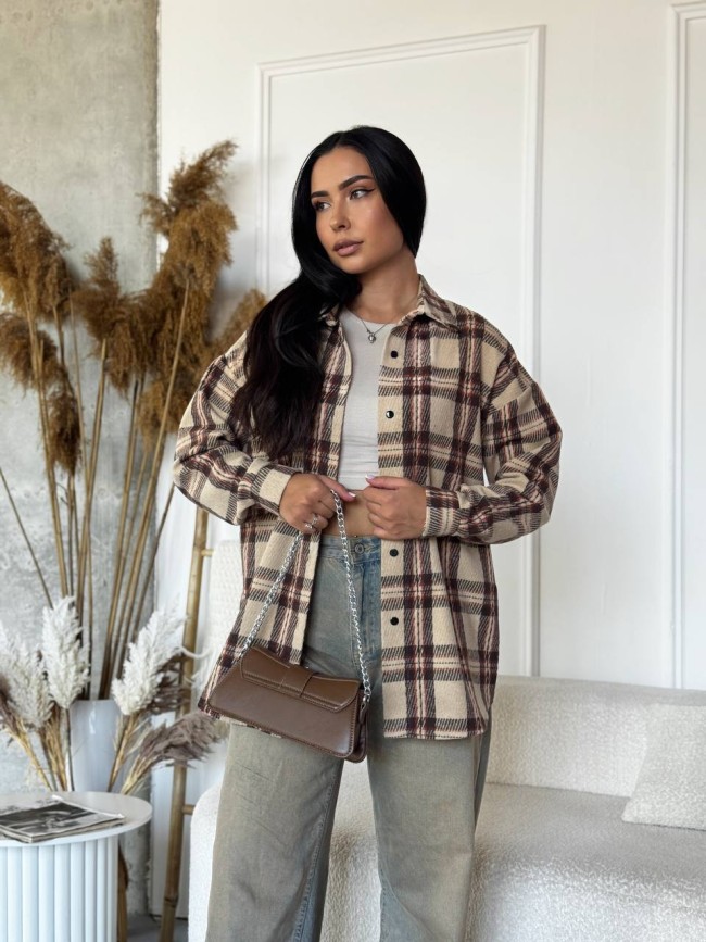 Теплая рубашка из байки