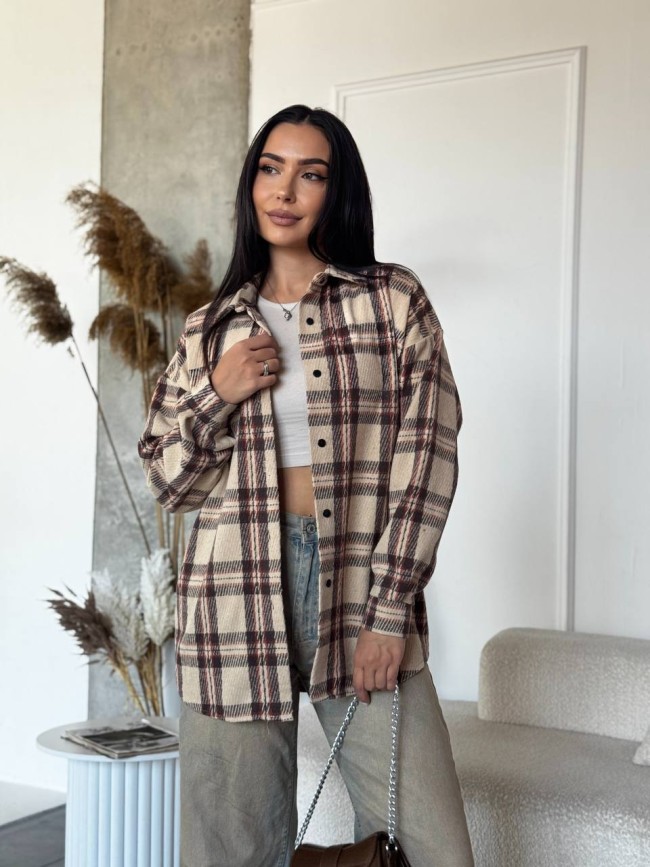 Теплая рубашка из байки