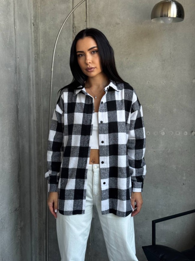 Теплая рубашка из байки