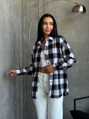 Теплая рубашка из байки