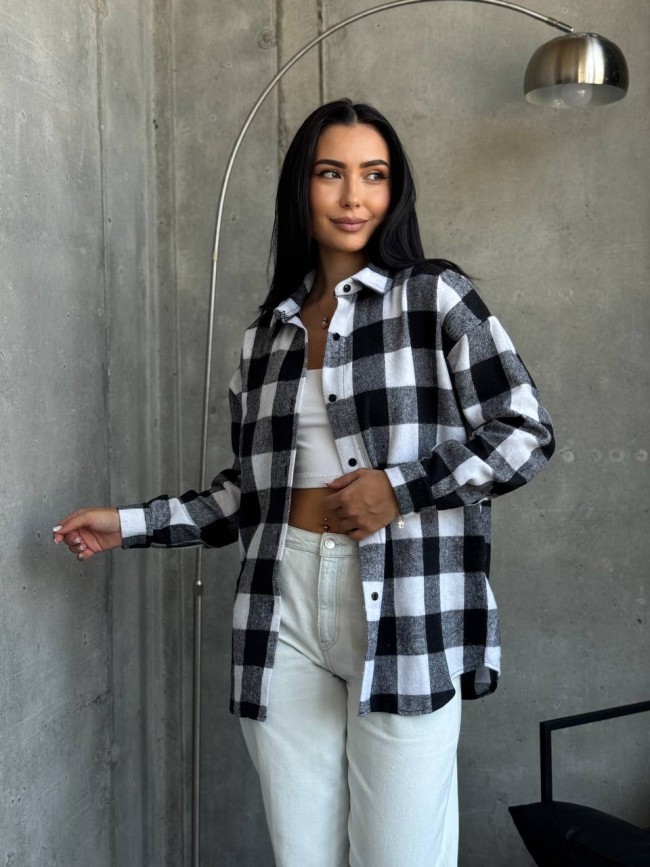 Теплая рубашка из байки