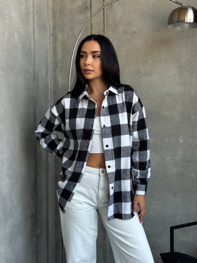 Теплая рубашка из байки