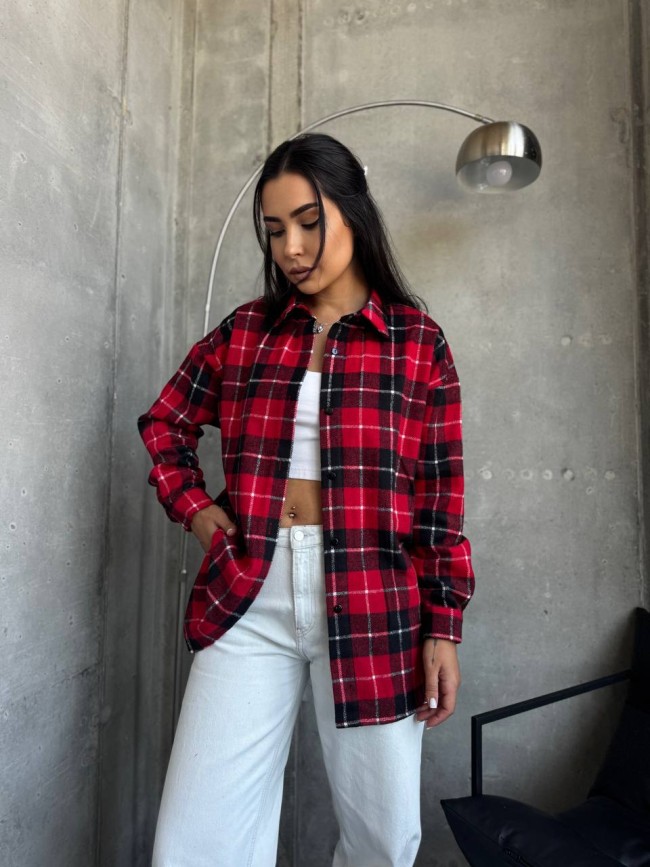 Теплая рубашка из байки