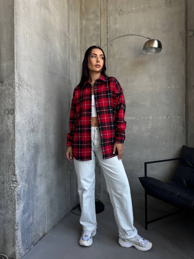 Теплая рубашка из байки