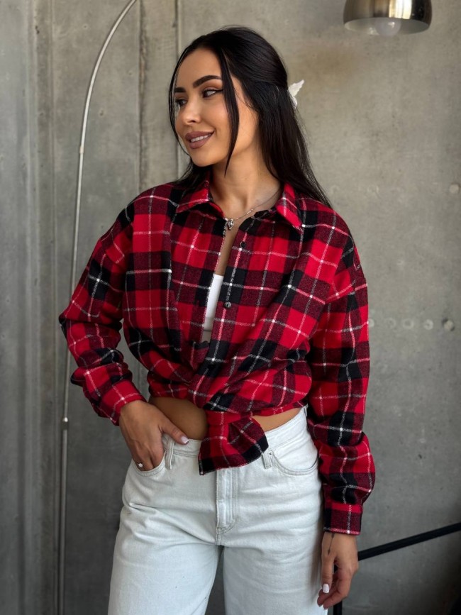 Теплая рубашка из байки