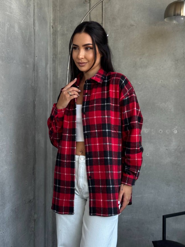 Теплая рубашка из байки