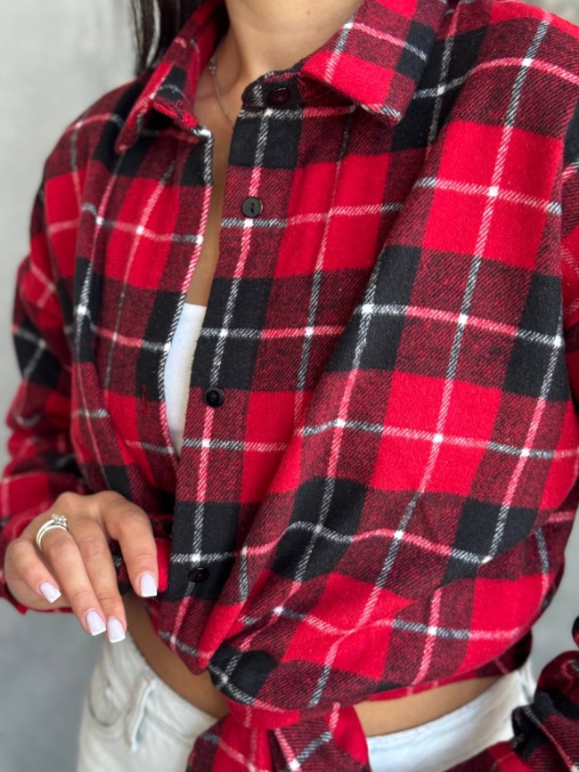 Теплая рубашка из байки